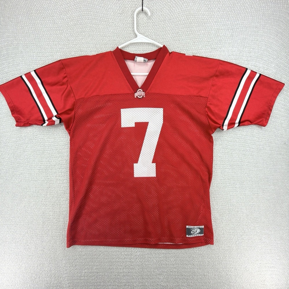 Vintage Ohio State Buckeyes #7 Football Jersey Mens M Red USA Made OT Sports